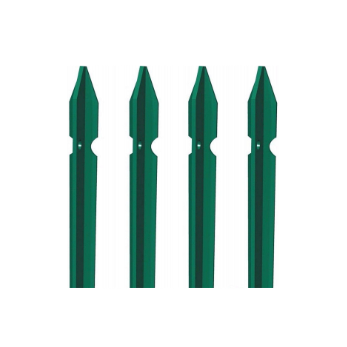 10 Paletti 125 cm in Ferro Plastificato per Recinzioni Verde