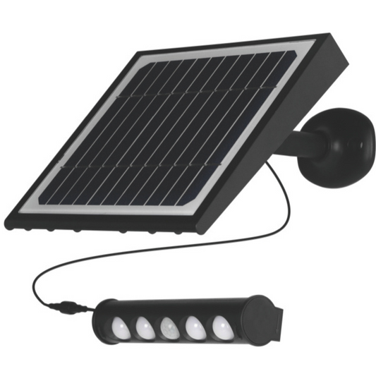Faretto Solare a LED 4000k 7 in 1 da Parete Muro Nero