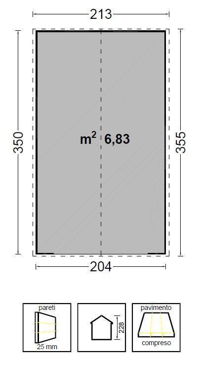 Box Portattrezzi 250x350 cm in Resina