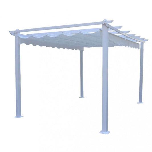 Gazebo da Giardino Balcone 3x3 Bianco in Alluminio e Metallo