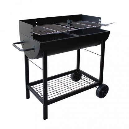 Barbecue a carbonella con 2 griglie in acciaio nero