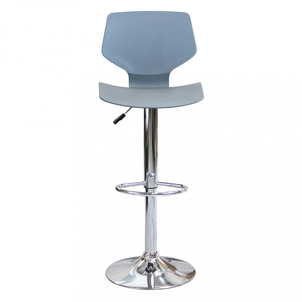 Set 2 Sgabelli Girevoli Grigio Regolabili con Schienale da Cucina