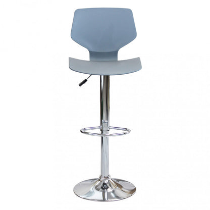 Set 2 Sgabelli Girevoli Grigio Regolabili con Schienale da Cucina