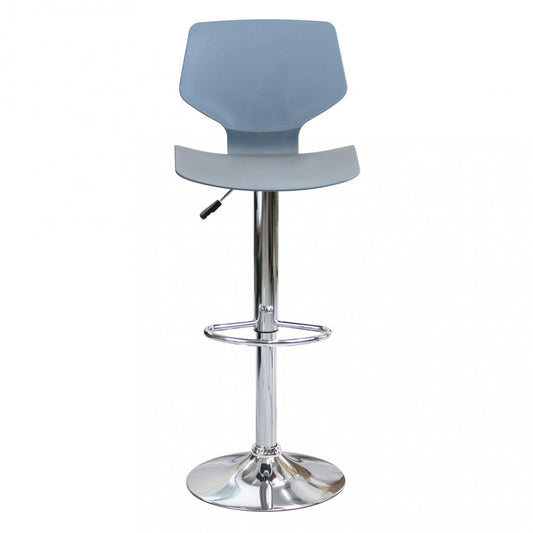 Set 2 Sgabelli Girevoli Grigio Regolabili con Schienale da Cucina