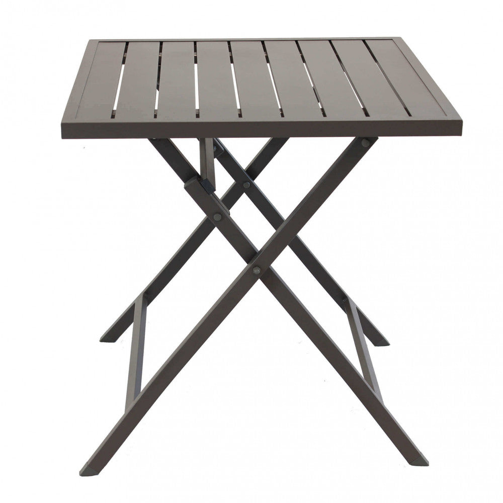 Tavolo 70x70 cm Pieghevole in Alluminio Bianco Taupe Antracite
