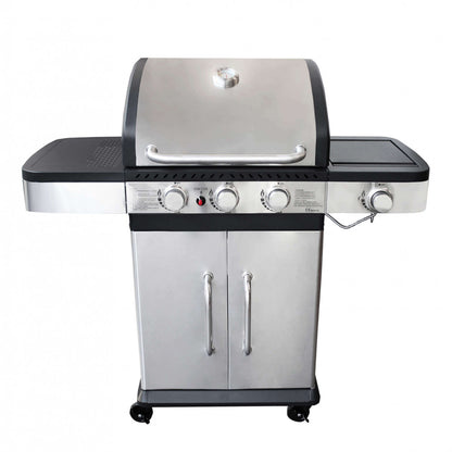 Barbecue in Acciaio Inox 3 Fuochi + 1 da Esterno Giardino