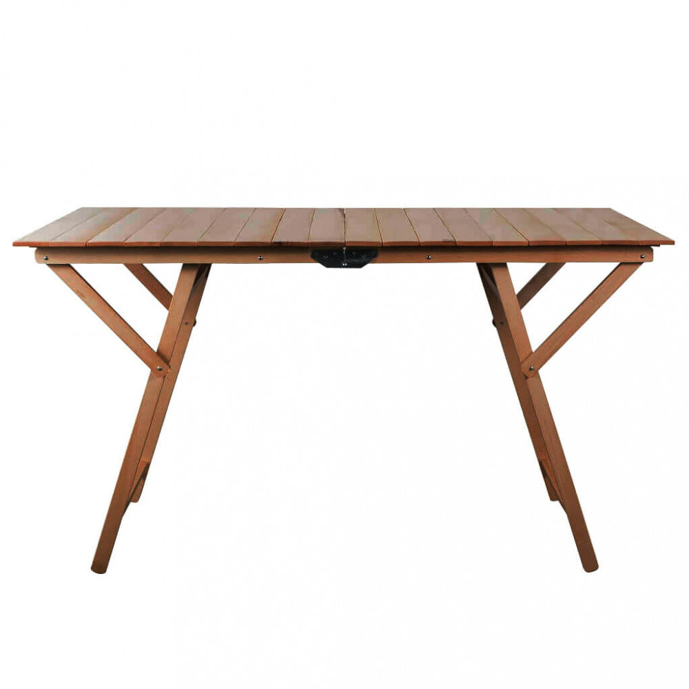 Tavolo Doppio 70x140 cm in Legno di Faggio Tinta Noce