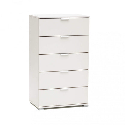 Cassettiera 5 cassetti bianca 60x38x103 cm