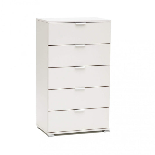 Cassettiera 5 cassetti bianca 60x38x103 cm