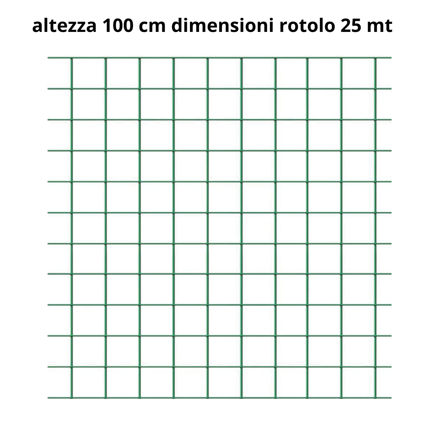 Rete per recinzioni plastificata verde H 100 cm maglia 12x12 mm