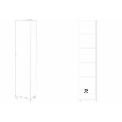 Armadio 1 Anta 190 Noce Specchio Ingresso Scarpiera Armadio Colonna Ripiani