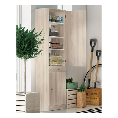 Armadio 180 2 Ante con Cassetto Mobile Alto Ripiani Scarpiera Colonna da Bagno