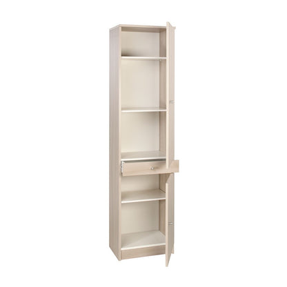 Armadio 180 2 Ante con Cassetto Mobile Alto Ripiani Scarpiera Colonna da Bagno