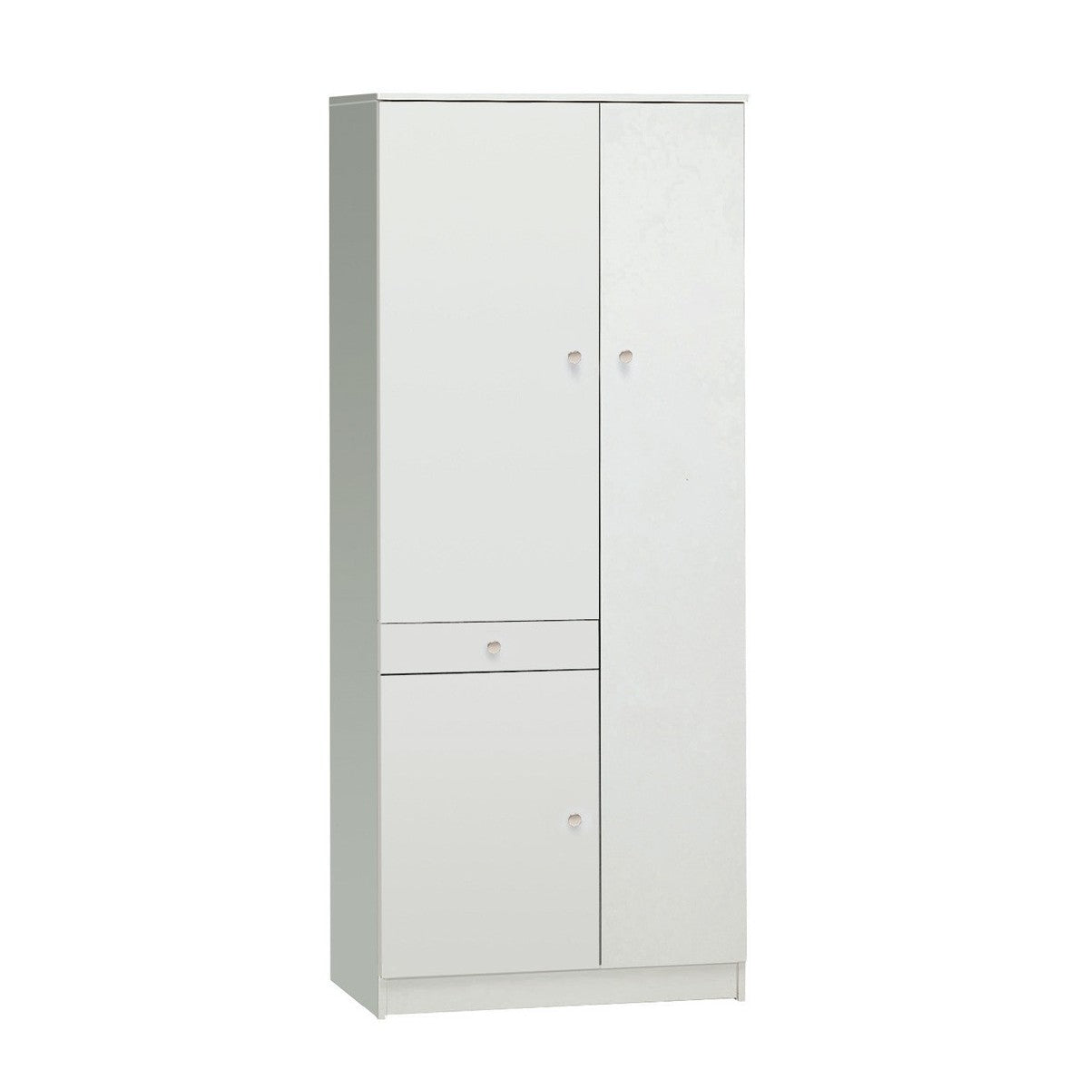 Armadio 180 Bianco 3 Ante Mobile Scarpiera Porta Scope con Ripiani