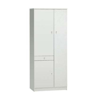 Armadio 180 Bianco 3 Ante Mobile Scarpiera Porta Scope con Ripiani