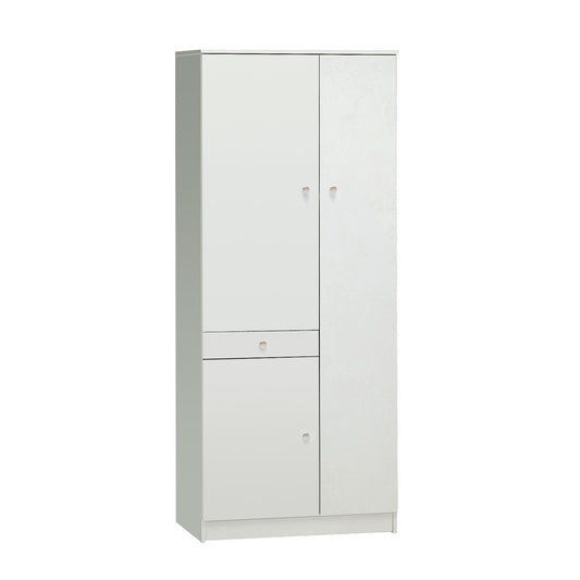 Armadio 180 Bianco 3 Ante Mobile Scarpiera Porta Scope con Ripiani