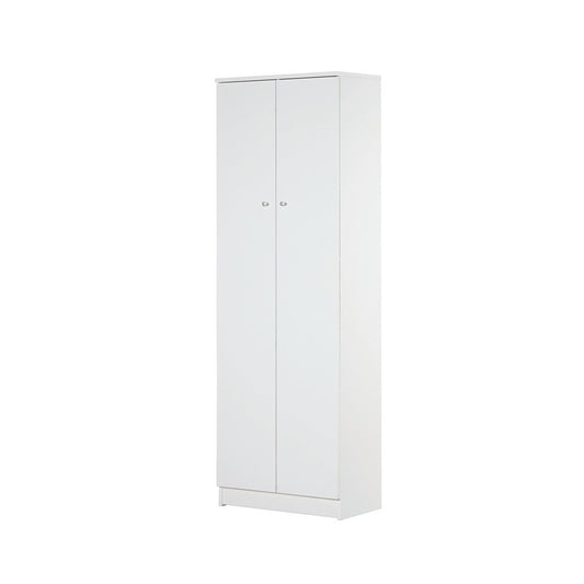 Armadio 2 Ante 180 Bianco con Ripiani Guardaroba Mobile da Ingresso
