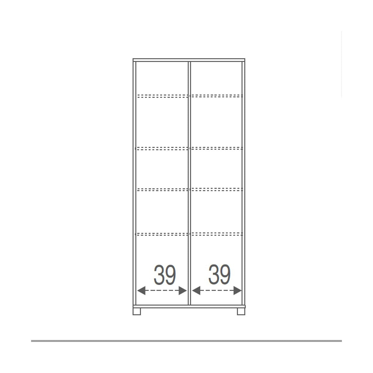 Armadio a 2 Ante Slim Mobile con Specchio 190 Bianco Ripiani Ingresso Scarpiera