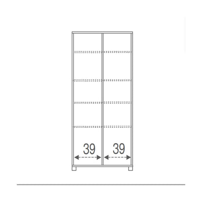 Armadio a 2 Ante Slim Mobile con Specchio 190 Bianco Ripiani Ingresso Scarpiera