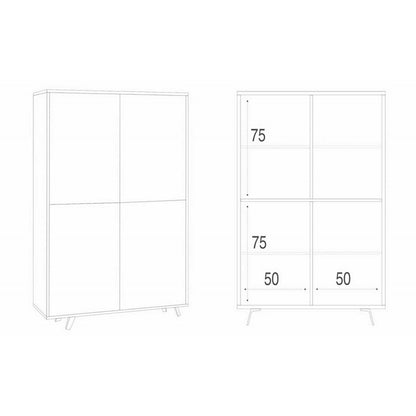 Armadio Bianco Marmo Mobile Credenza Ripiani 4 Ante Soggiorno Ingresso
