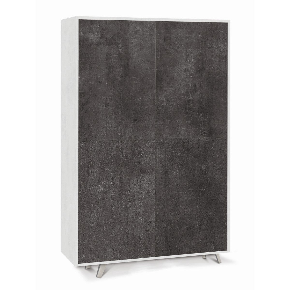 Armadio Credenza Ripiani 4 Ante Soggiorno Bianco Nero Mobile Ingresso
