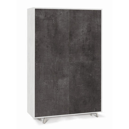 Armadio Credenza Ripiani 4 Ante Soggiorno Bianco Nero Mobile Ingresso