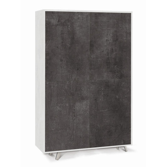 Armadio Credenza Ripiani 4 Ante Soggiorno Bianco Nero Mobile Ingresso
