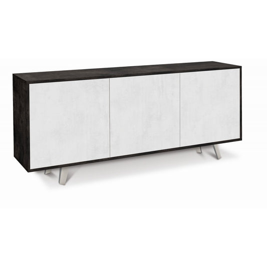 Armadio Mobile Madia Contenitore Buffet Nero Bianco Soggiorno Credenza