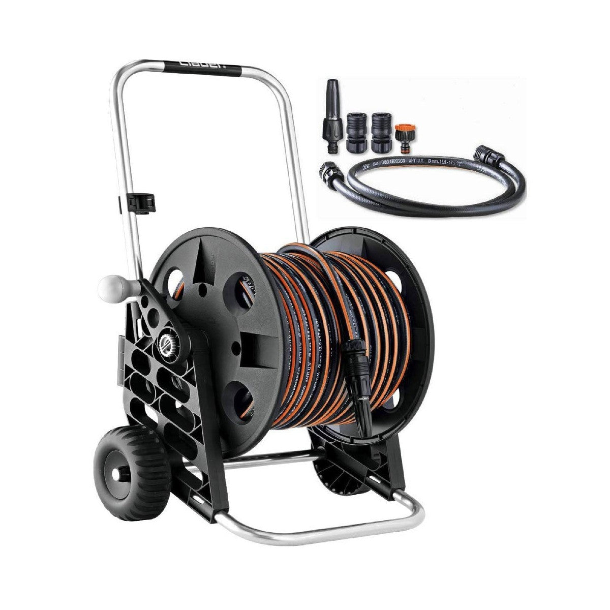 Avvolgitubo Manuale Porta Tubo Acqua per Innaffiare Giardino Carrello