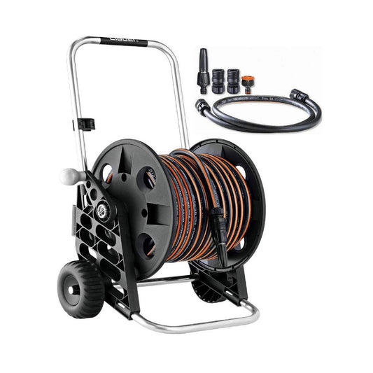Avvolgitubo Manuale Porta Tubo Acqua per Innaffiare Giardino Carrello