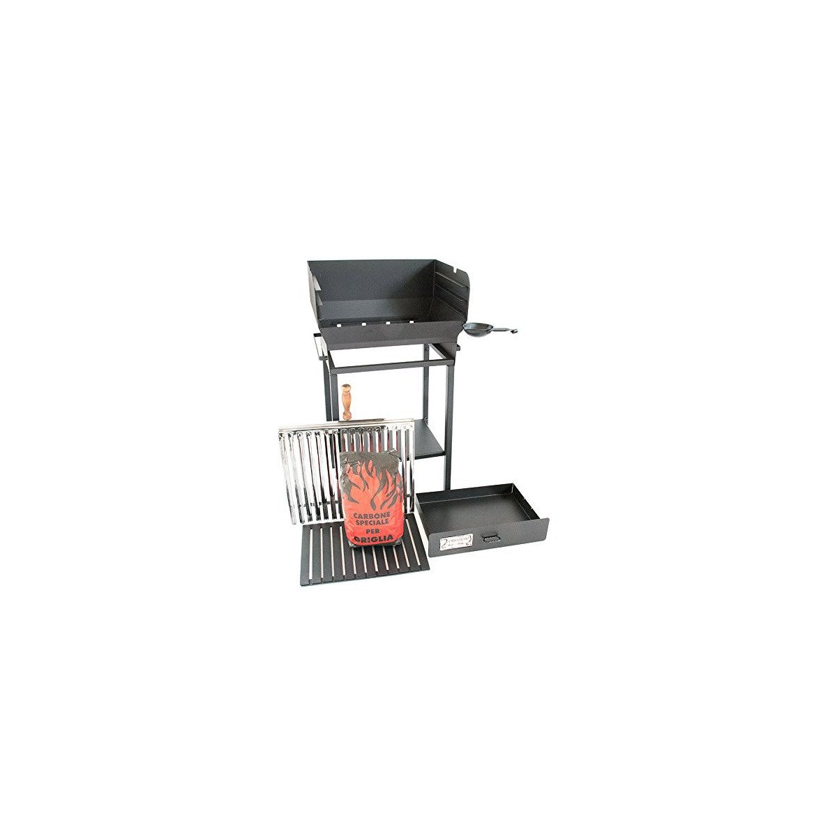Barbecue a Carbonella Griglia Acciaio Inox BBQ carbone da Acciaio Giardino