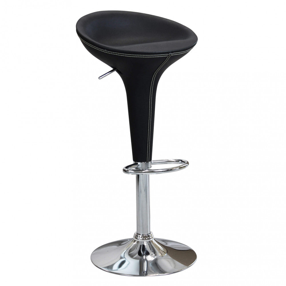Sgabello Nero in Metallo e Plastica Regolabile 78 cm