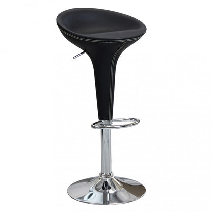 Sgabello Nero in Metallo e Plastica Regolabile 78 cm