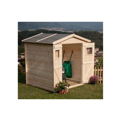 Casetta di Legno 2x2,5 Block House spessore 19 mm da Esterno Giardino Porta Attrezzi Armadio