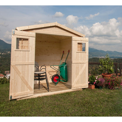 Casetta di Legno 2x2,5 Block House spessore 19 mm da Esterno Giardino Porta Attrezzi Armadio