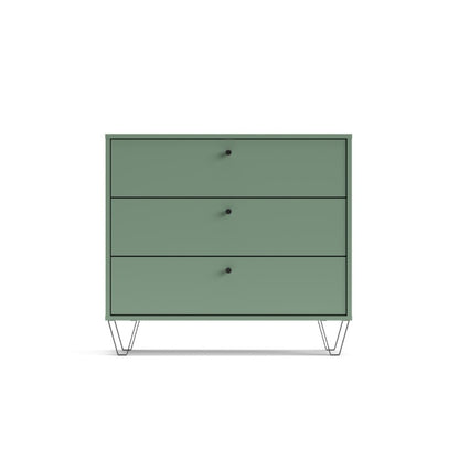 Cassettiera Aldo3 3 cassetti verde 83,6x40x75,2 cm