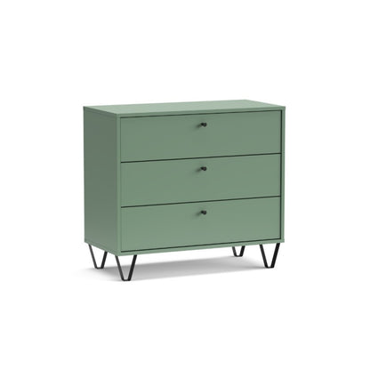 Cassettiera Aldo3 3 cassetti verde 83,6x40x75,2 cm