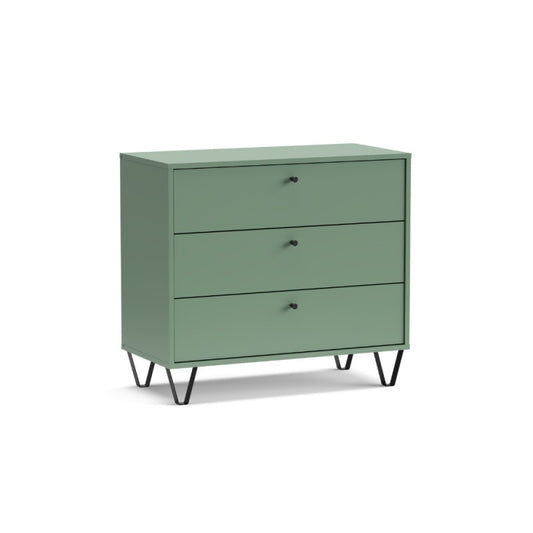 Cassettiera Aldo3 3 cassetti verde 83,6x40x75,2 cm