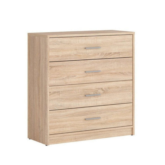 Cassettiera Nepo 4 cassetti rovere 80x33,5x83,5 cm