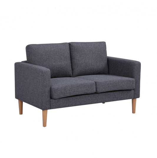 Divano 2 posti Grigio Scuro 124x73x82 cm con gambe in Polipropilene