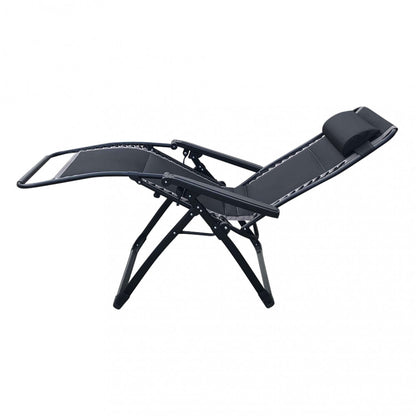Sdraio Comfort con Braccioli Basculante Nero Spiaggia Giardino
