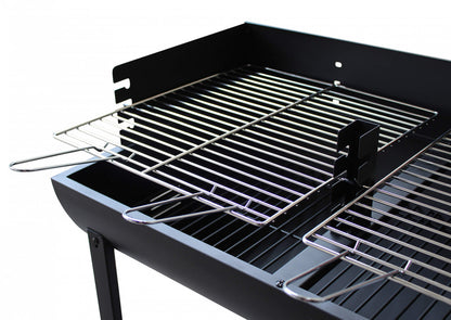 Barbecue a carbonella con 2 griglie in acciaio nero
