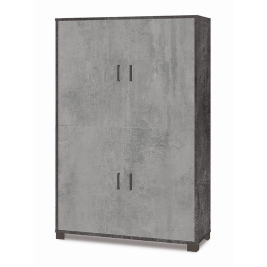 Dispensa Cemento Nero Credenza 4 Ante Madia Buffet Ripiani Ufficio Piattaia