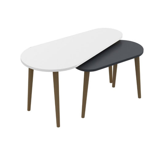 Tavolino da Caffè in Legno Antracite e Bianco Tavolino dal Design Moderno