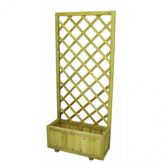 Fioriera in Legno con Griglia 75x30x180 cm Marrone