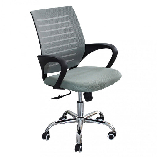 Poltrona Ufficio nero Grigio con braccioli e base cromata Studio Camera