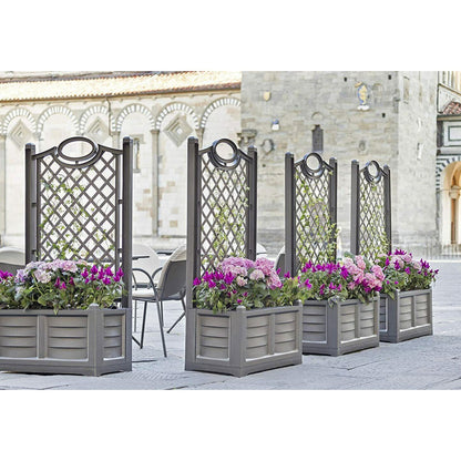 Fioriera 80x42 in Resina Spalliera Grigliato Antracite da Balcone