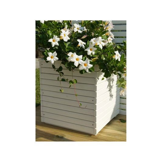 Fioriera in Legno Bianco 40x40 cm quadrato Portavasi da Giardino