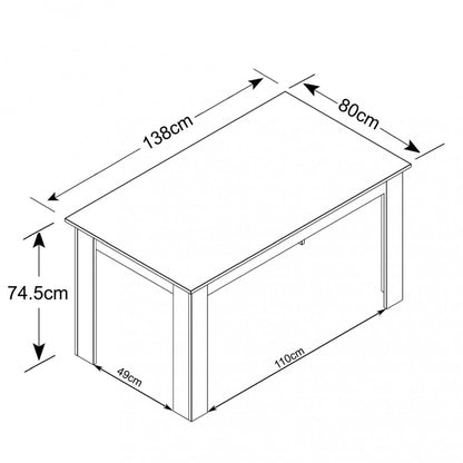 Tavolo Rettangolare Bianco e Grigio Scuro 138x80x74,5 cm – Design Moderno
