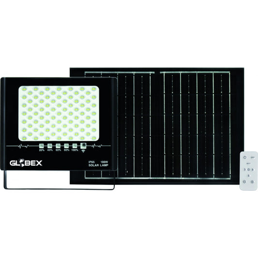 Faro Globex Led Nero 100 w con Pannello Solare